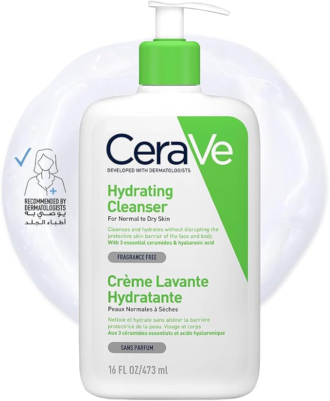 Cerave Hydrating Cleanser for Normal to Dry Skin with Hyaluronic Acid