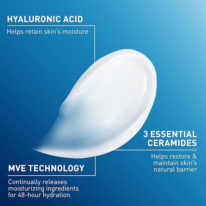 CeraVe Moisturizing Cream, Body and Face Moisturizer for Dry Skin