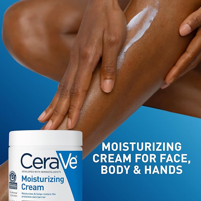 CeraVe Moisturizing Cream, Body and Face Moisturizer for Dry Skin